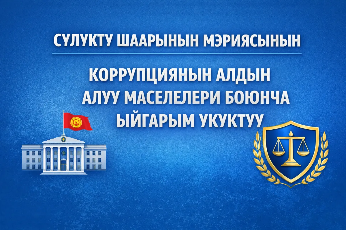Сүлүктү шаарынын мэриясынын коррупциянын алдын алуу маселелери боюнча ыйгарым укуктуу жөнүндө